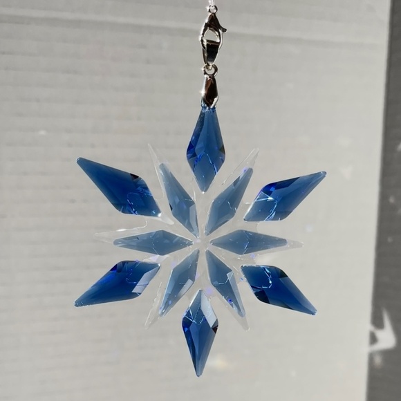 Crystal Snowflake Sun Catcher Christmas Tree Decor Czech Bohemia Crystal Gift - Picture 10 of 11